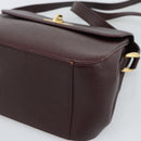 GUCCI Shoulder Bag Leather Bordeaux Gold Auth 190318-9