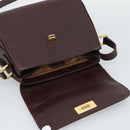 GUCCI Shoulder Bag Leather Bordeaux Gold Auth 190318-17