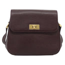 GUCCI Shoulder Bag Leather Bordeaux Gold Auth 190318-13