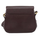 GUCCI Shoulder Bag Leather Bordeaux Gold Auth 190318-2