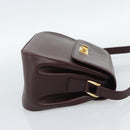GUCCI Shoulder Bag Leather Bordeaux Gold Auth 190318-4