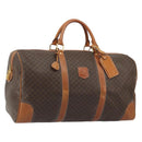 CELINE Macadam Canvas Boston Bag PVC Leather Brown Gold Auth 190319-1