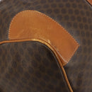 CELINE Macadam Canvas Boston Bag PVC Leather Brown Gold Auth 190319-16