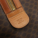 CELINE Macadam Canvas Boston Bag PVC Leather Brown Gold Auth 190319-17
