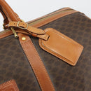 CELINE Macadam Canvas Boston Bag PVC Leather Brown Gold Auth 190319-18