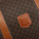 CELINE Macadam Canvas Boston Bag PVC Leather Brown Gold Auth 190319-19