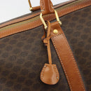 CELINE Macadam Canvas Boston Bag PVC Leather Brown Gold Auth 190319-20