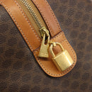 CELINE Macadam Canvas Boston Bag PVC Leather Brown Gold Auth 190319-10