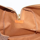 CELINE Macadam Canvas Boston Bag PVC Leather Brown Gold Auth 190319-21