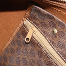 CELINE Macadam Canvas Boston Bag PVC Leather Brown Gold Auth 190319-23