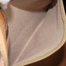CELINE Macadam Canvas Boston Bag PVC Leather Brown Gold Auth 190319-24