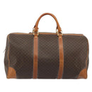 CELINE Macadam Canvas Boston Bag PVC Leather Brown Gold Auth 190319-2