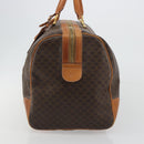 CELINE Macadam Canvas Boston Bag PVC Leather Brown Gold Auth 190319-3