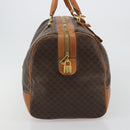 CELINE Macadam Canvas Boston Bag PVC Leather Brown Gold Auth 190319-4