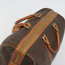 CELINE Macadam Canvas Boston Bag PVC Leather Brown Gold Auth 190319-6