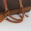 CELINE Macadam Canvas Boston Bag PVC Leather Brown Gold Auth 190319-7