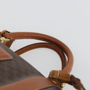 CELINE Macadam Canvas Boston Bag PVC Leather Brown Gold Auth 190319-8