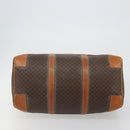 CELINE Macadam Canvas Boston Bag PVC Leather Brown Gold Auth 190319-5
