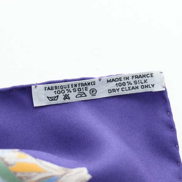 HERMES Carre 90 Scarf ”TROPIQUES” Silk Blue Auth 190320M
