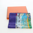 HERMES Carre 90 Scarf ”TROPIQUES” Silk Blue Auth 190320M-15