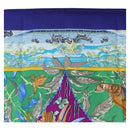 HERMES Carre 90 Scarf ”TROPIQUES” Silk Blue Auth 190320M-3