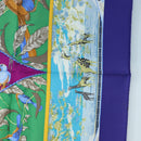 HERMES Carre 90 Scarf ”TROPIQUES” Silk Blue Auth 190320M-7