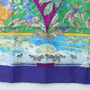 HERMES Carre 90 Scarf ”TROPIQUES” Silk Blue Auth 190320M-9