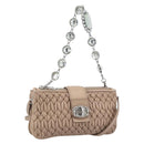 Miu Miu Matelasse Chain Shoulder Bag Leather 2way Pink Silver Auth 190321A-1