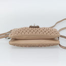 Miu Miu Matelasse Chain Shoulder Bag Leather 2way Pink Silver Auth 190321A-12