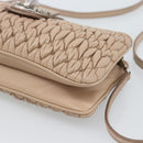 Miu Miu Matelasse Chain Shoulder Bag Leather 2way Pink Silver Auth 190321A-13