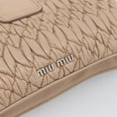 Miu Miu Matelasse Chain Shoulder Bag Leather 2way Pink Silver Auth 190321A-17
