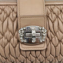 Miu Miu Matelasse Chain Shoulder Bag Leather 2way Pink Silver Auth 190321A-18