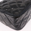 CHANEL Matelasse Chain Shoulder Bag Patent Leather Black Gold CC Auth 190323-17