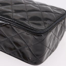 CHANEL Matelasse Chain Shoulder Bag Patent Leather Black Gold CC Auth 190323-18