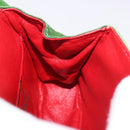 CELINE Shoulder Bag Satin Green Gold Auth 190325-18
