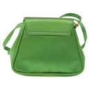 CELINE Shoulder Bag Satin Green Gold Auth 190325-3