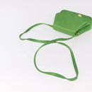 CELINE Shoulder Bag Satin Green Gold Auth 190325-7