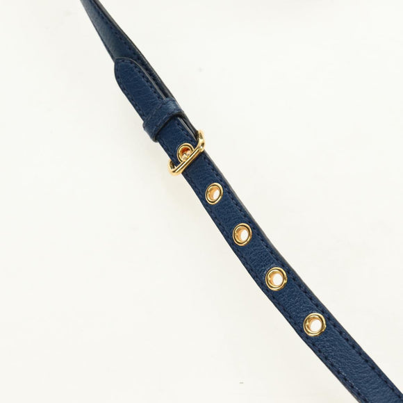 Miu Miu Hand Bag Leather 2way Blue Gold Auth 190326M