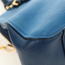 Miu Miu Hand Bag Leather 2way Blue Gold Auth 190326M-16