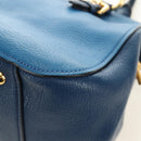Miu Miu Hand Bag Leather 2way Blue Gold Auth 190326M-17