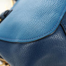 Miu Miu Hand Bag Leather 2way Blue Gold Auth 190326M-18