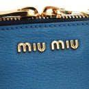 Miu Miu Hand Bag Leather 2way Blue Gold Auth 190326M-20