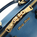 Miu Miu Hand Bag Leather 2way Blue Gold Auth 190326M-21