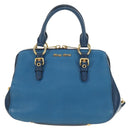 Miu Miu Hand Bag Leather 2way Blue Gold Auth 190326M-13