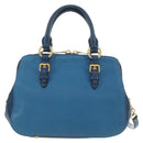 Miu Miu Hand Bag Leather 2way Blue Gold Auth 190326M-2