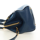 Miu Miu Hand Bag Leather 2way Blue Gold Auth 190326M-3
