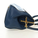 Miu Miu Hand Bag Leather 2way Blue Gold Auth 190326M-4