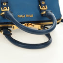 Miu Miu Hand Bag Leather 2way Blue Gold Auth 190326M-7