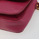 Miu Miu Shoulder Bag Leather Pink Gold Auth 190333A-9