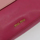 Miu Miu Shoulder Bag Leather Pink Gold Auth 190333A-18